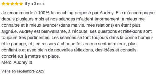 Témoignage coaching Sparkle