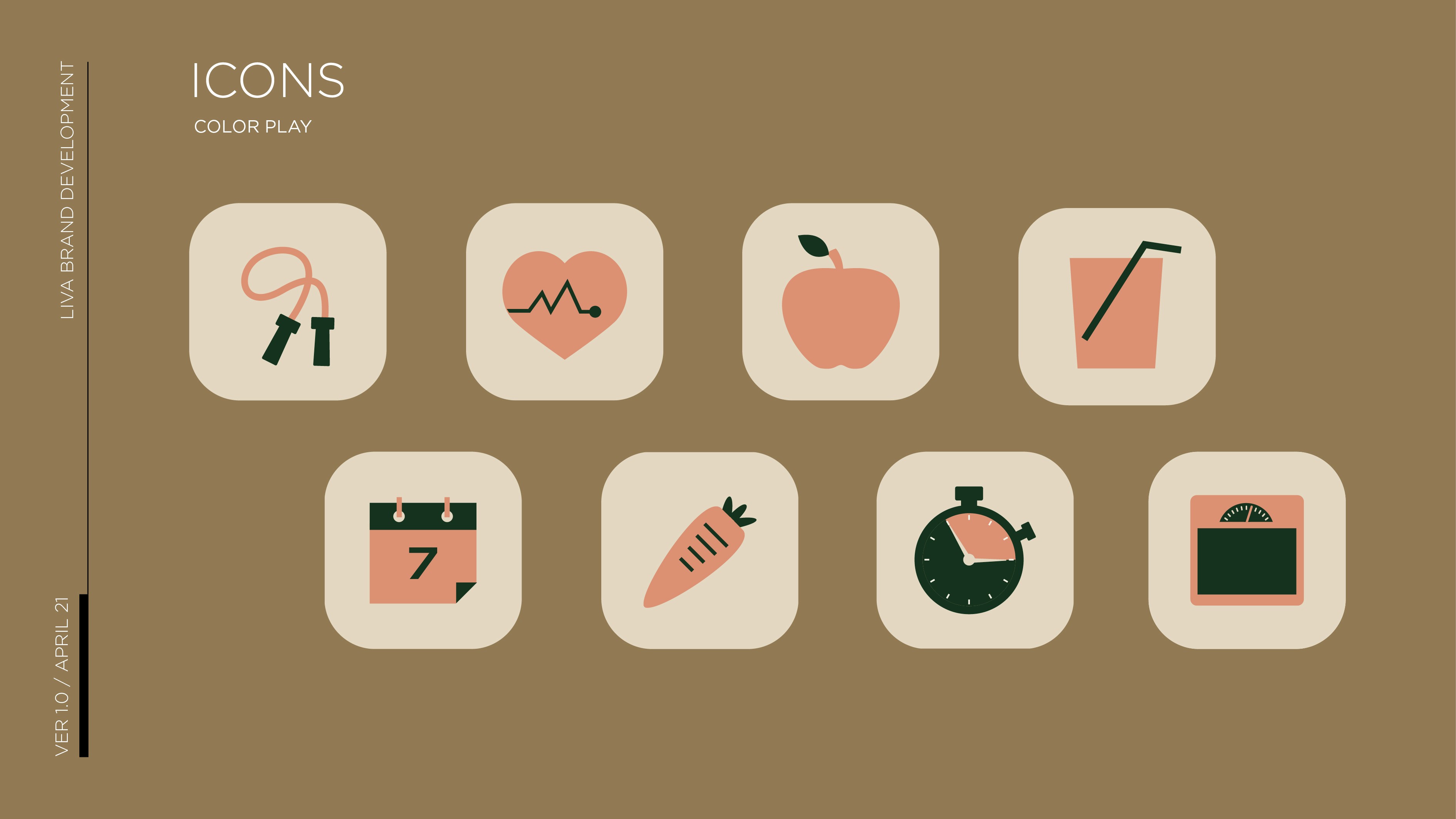 Detailansicht der Icons von LIVA Healthcare – präzise Linien und konsistente Gestaltung im Corporate Design