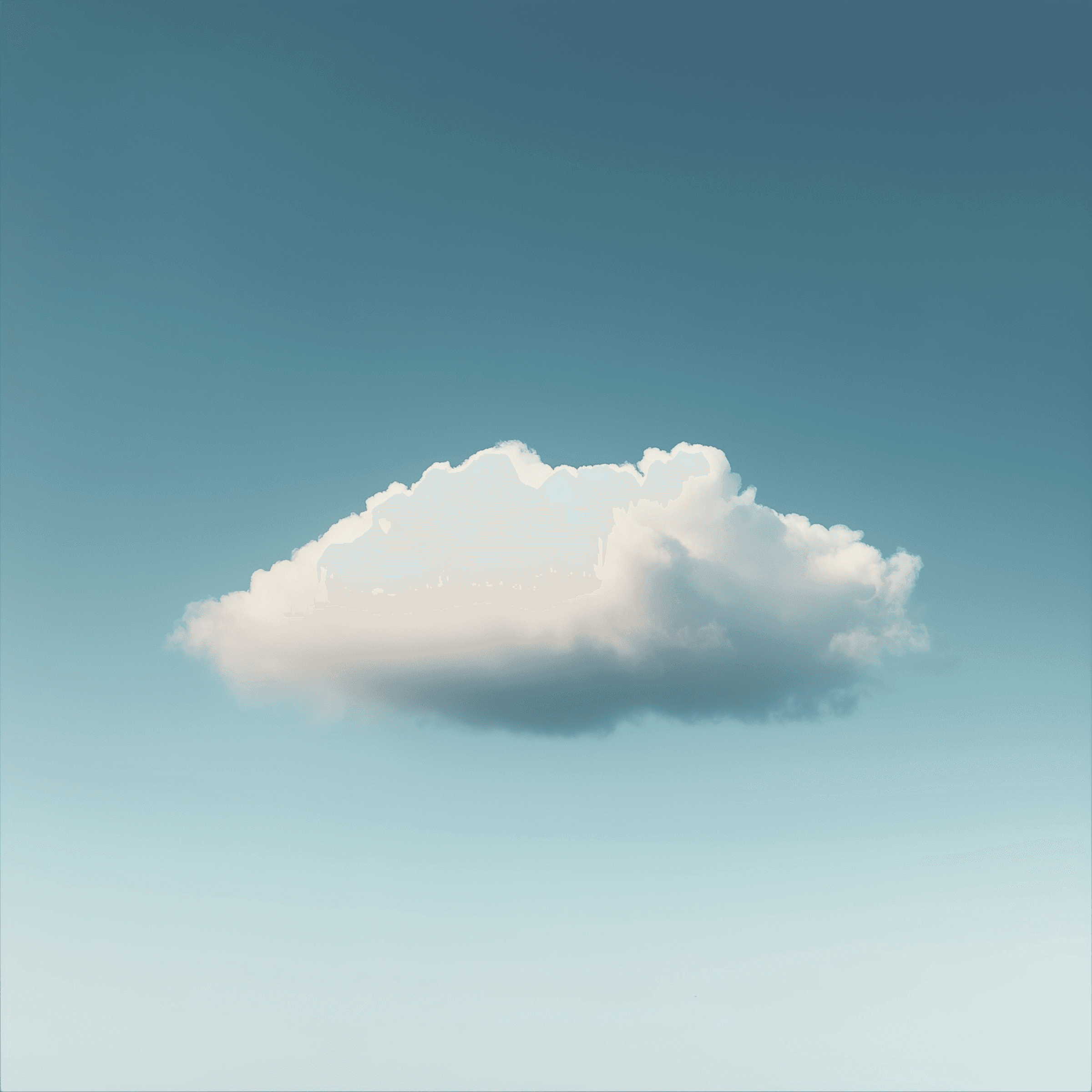 A single soft cloud in a clear blue sky