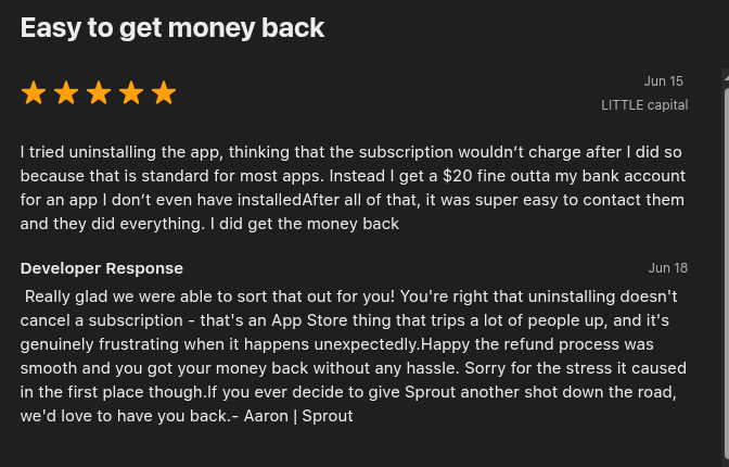 sprout review screenshot