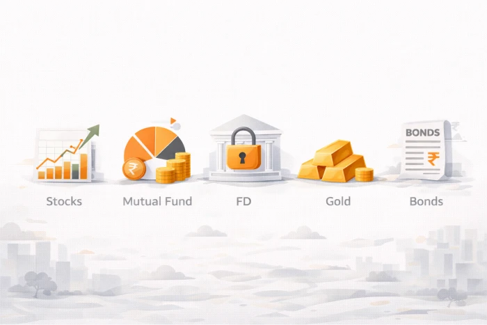 Types of Investments in India: Stocks, Mutual Funds, FD, Gold, and More