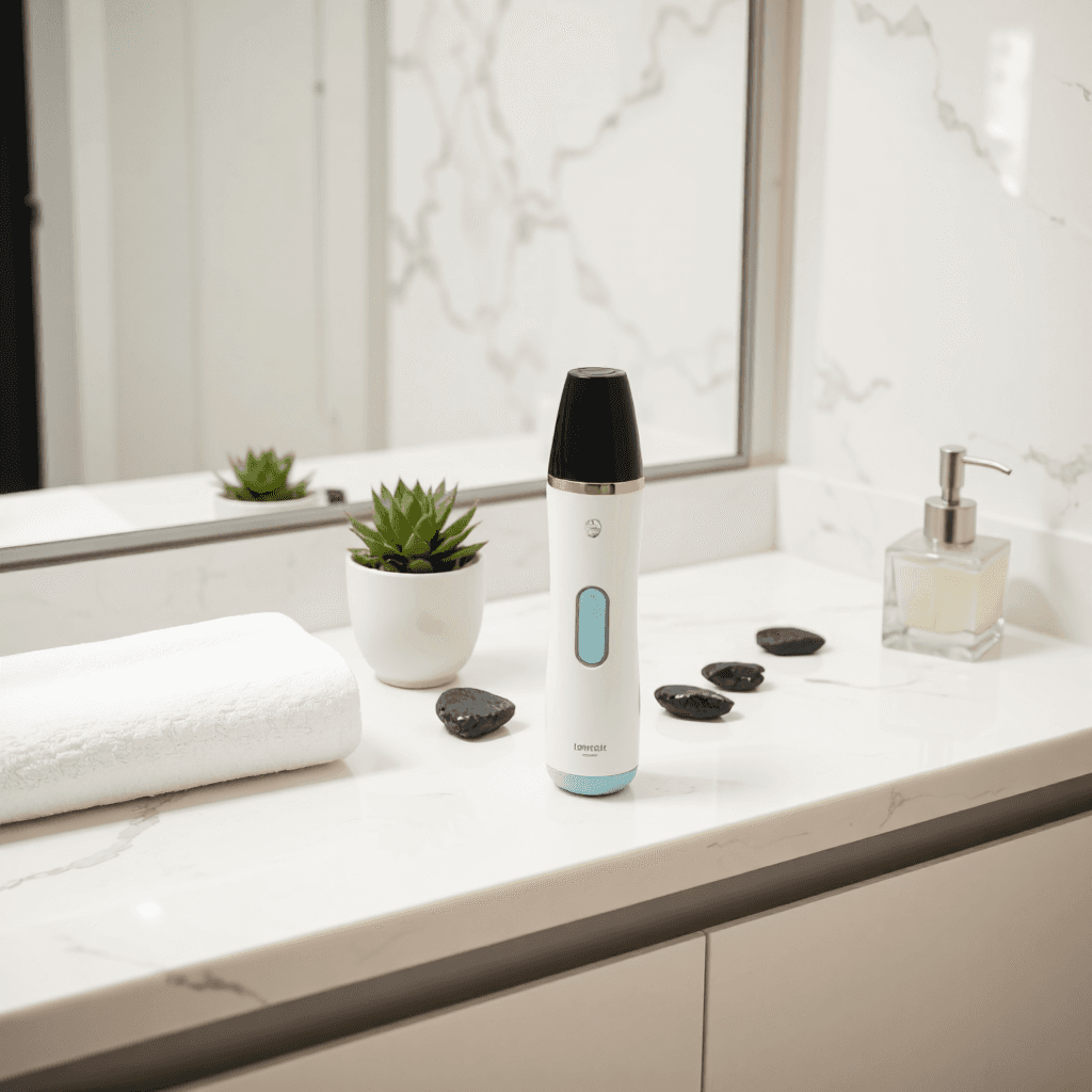 product photography of handheld beauty device