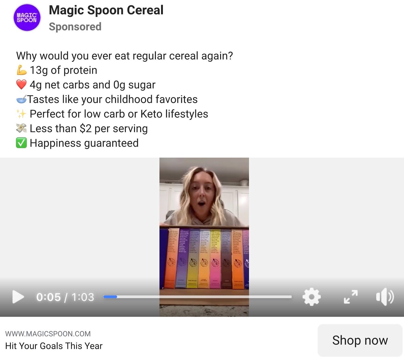 UGC-style ads from Magic Spoon