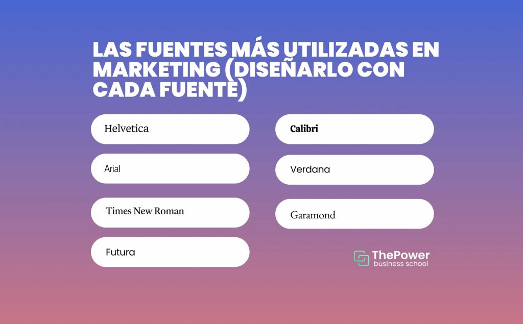 la Tipografía mas utilizada en marketing 