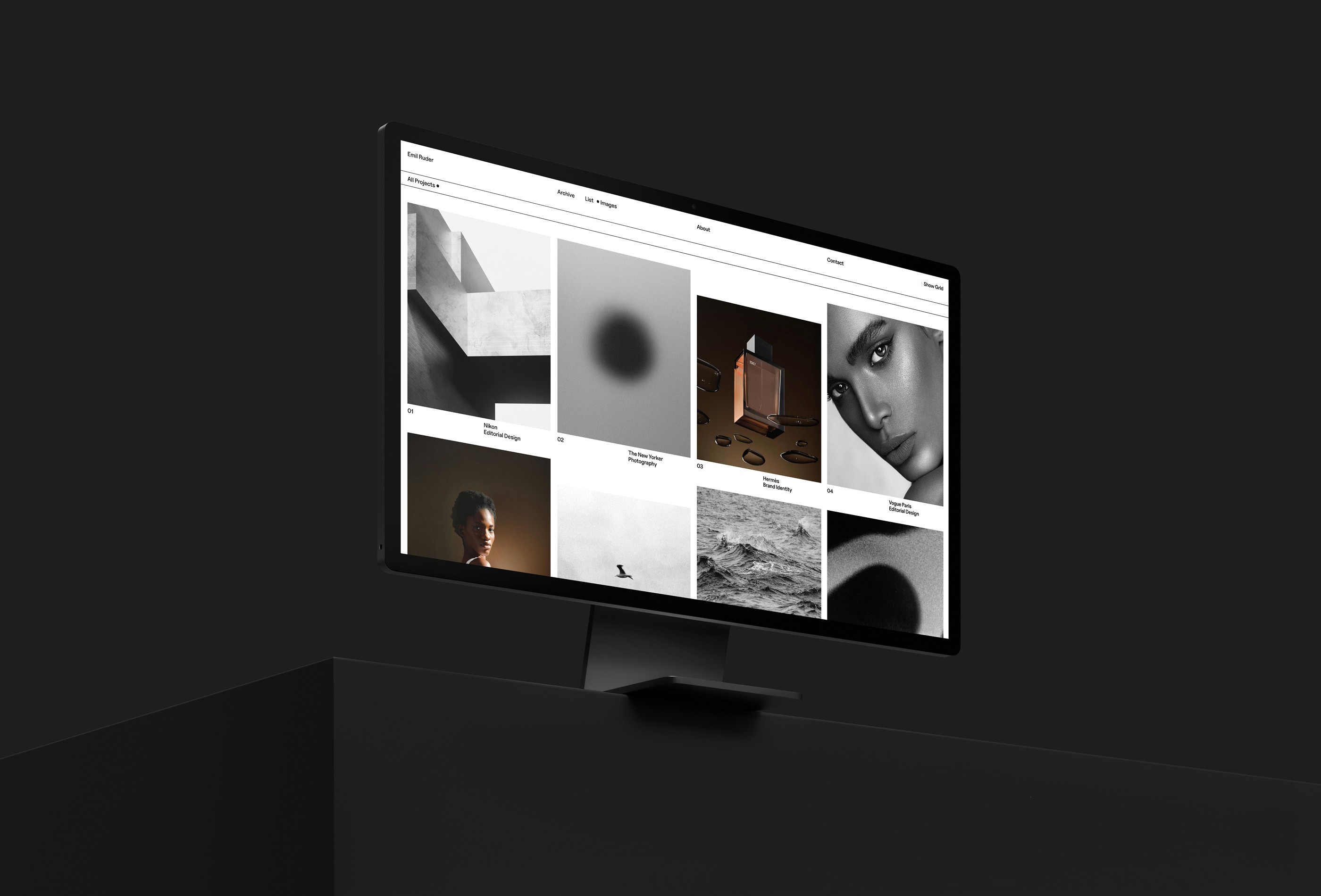 Swiss Style Template Mockup: Desktop View