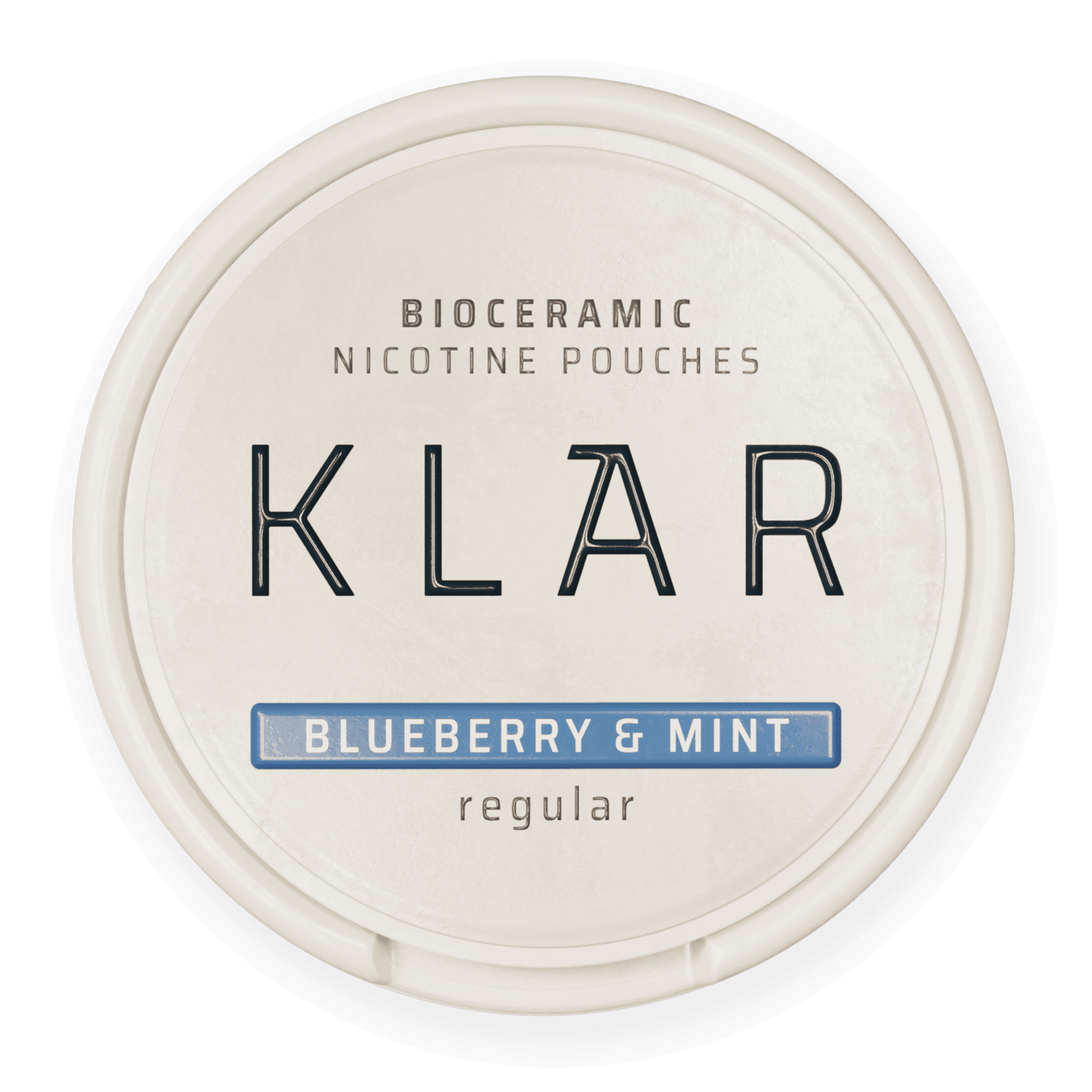 KLAR Bioceramic nicotine pouches in blueberry & mint