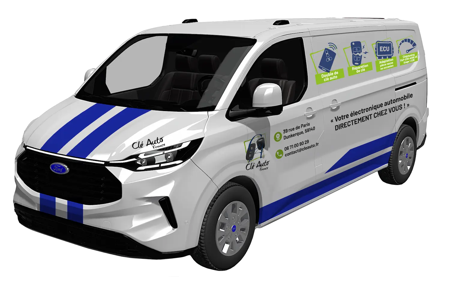 Fourgon flocqué Clé Auto France