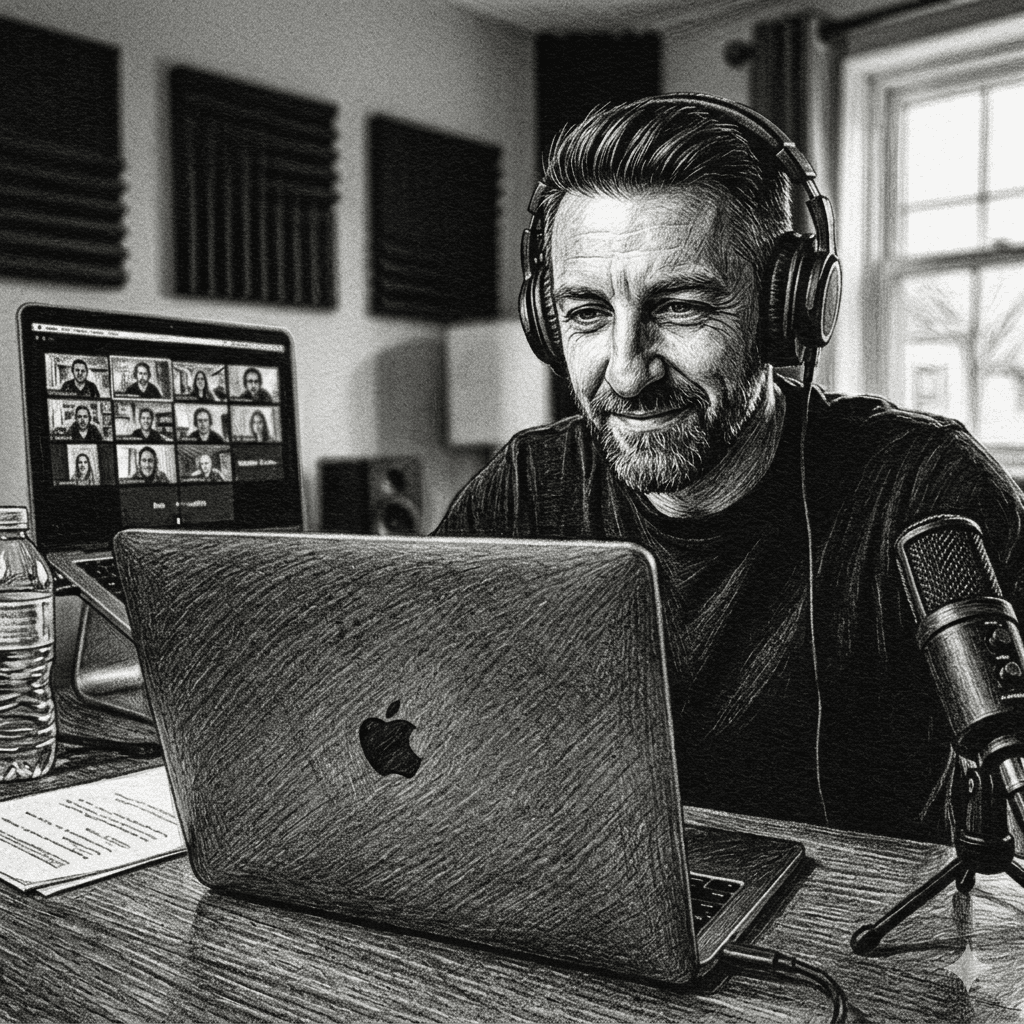 Neil White delivering a one to one breathwork coaching session remotely.