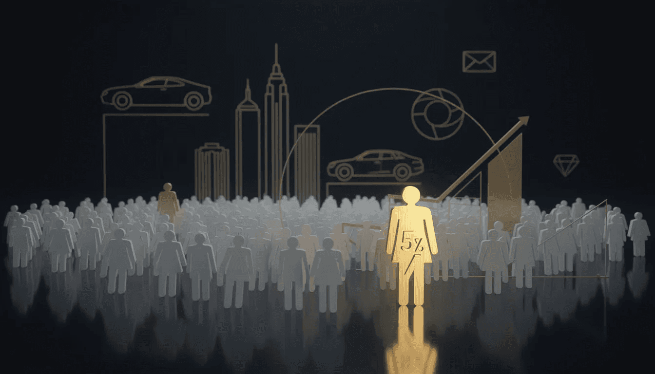 A visual representation of the percentage of people achieving a 2 million net worth, highlighting the rarity of this achievement.