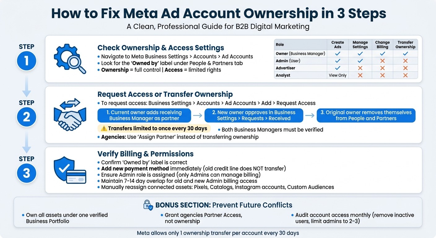 How to Fix Meta Ad Account Ownership in 3 Steps