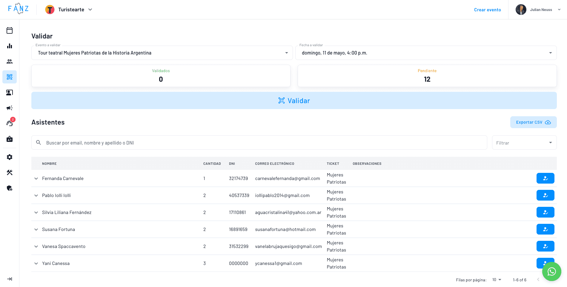 sistema de validación QR ultra rapido y por lista