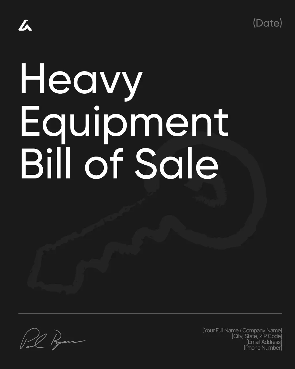 Heavy Equipment Bill of Sale 