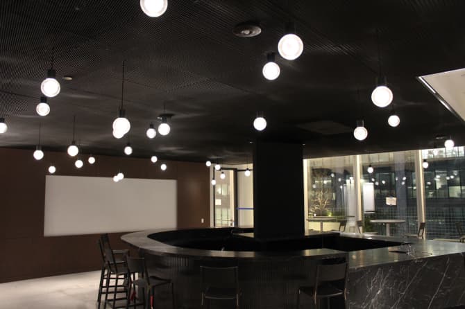 Hanging lights in the office