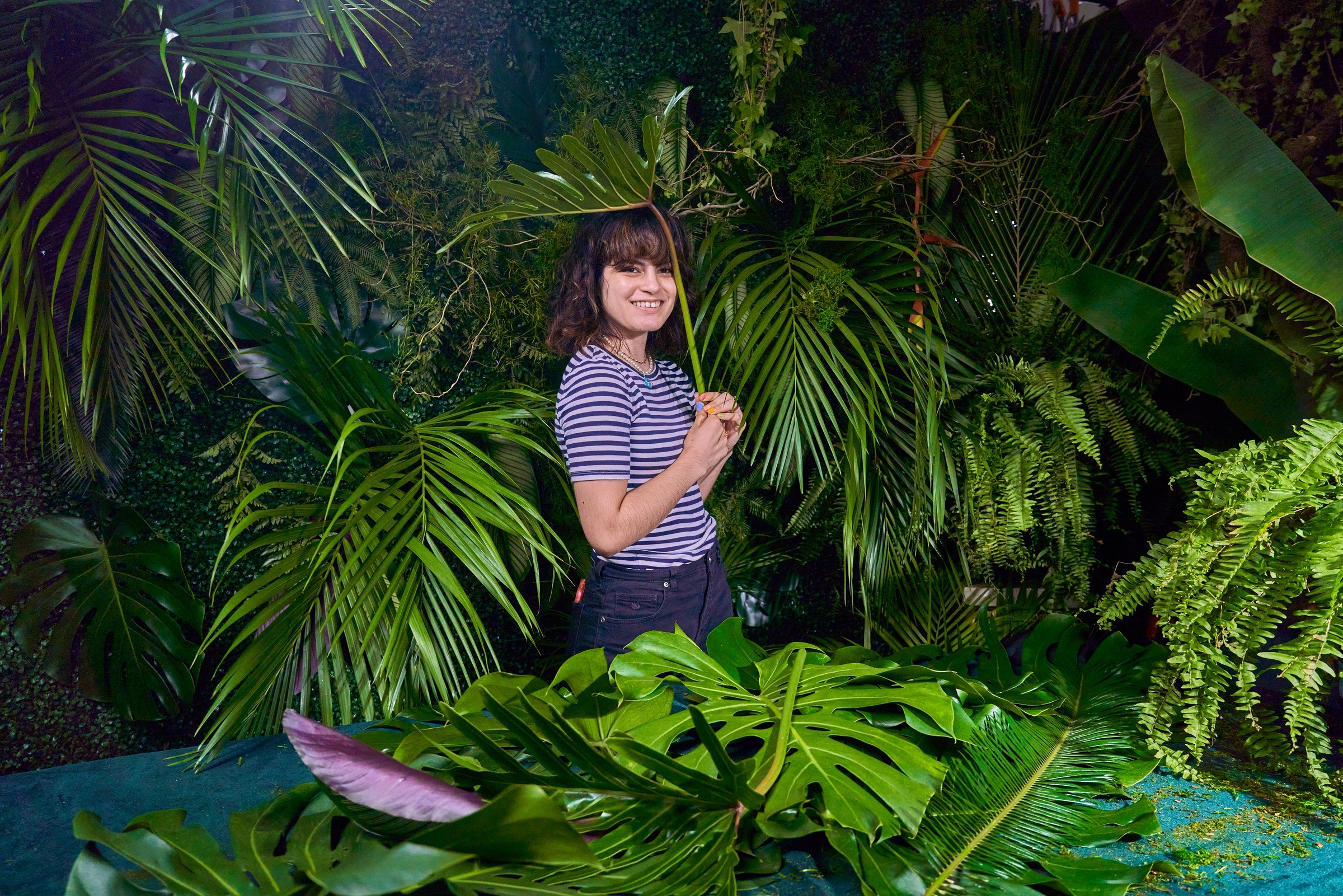 Behind the scenes in the Salsa Verde foliage set
