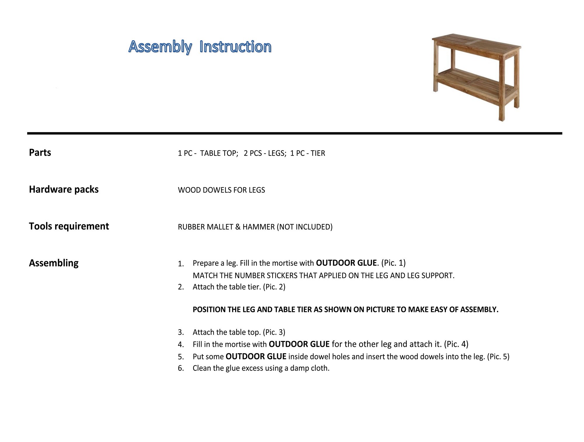 assembly instruction