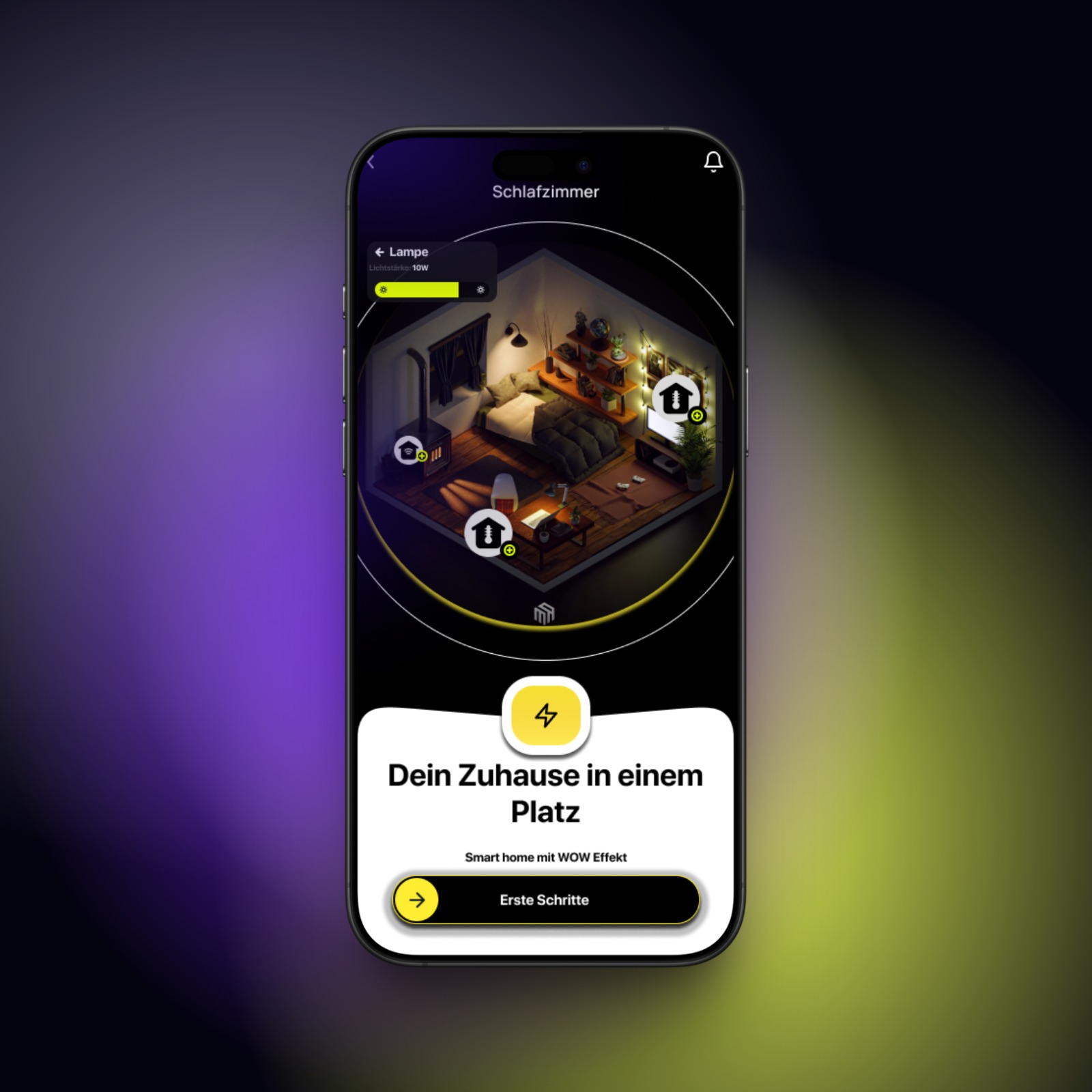 App-Mockup für ein Smart Home Projekt