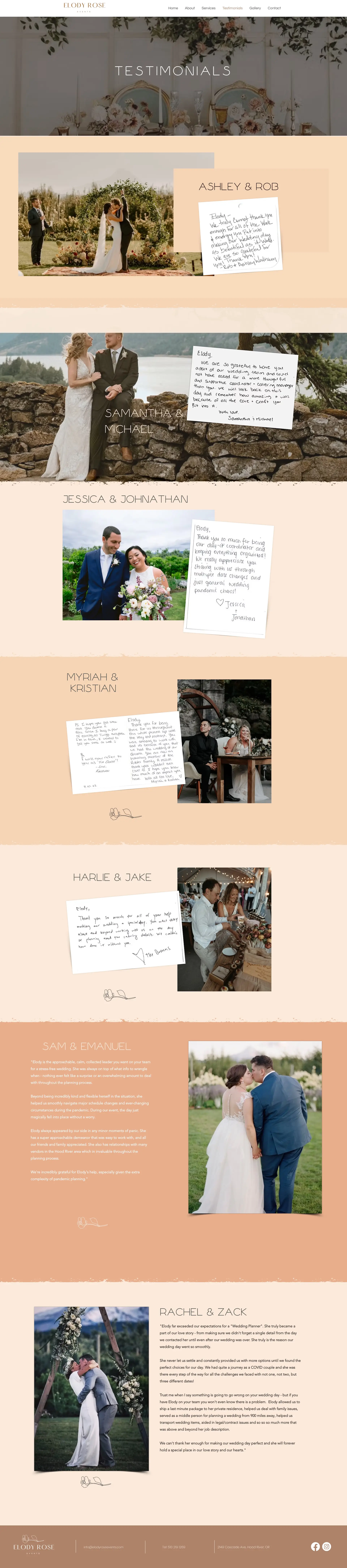 Event Planner Squarespace Design