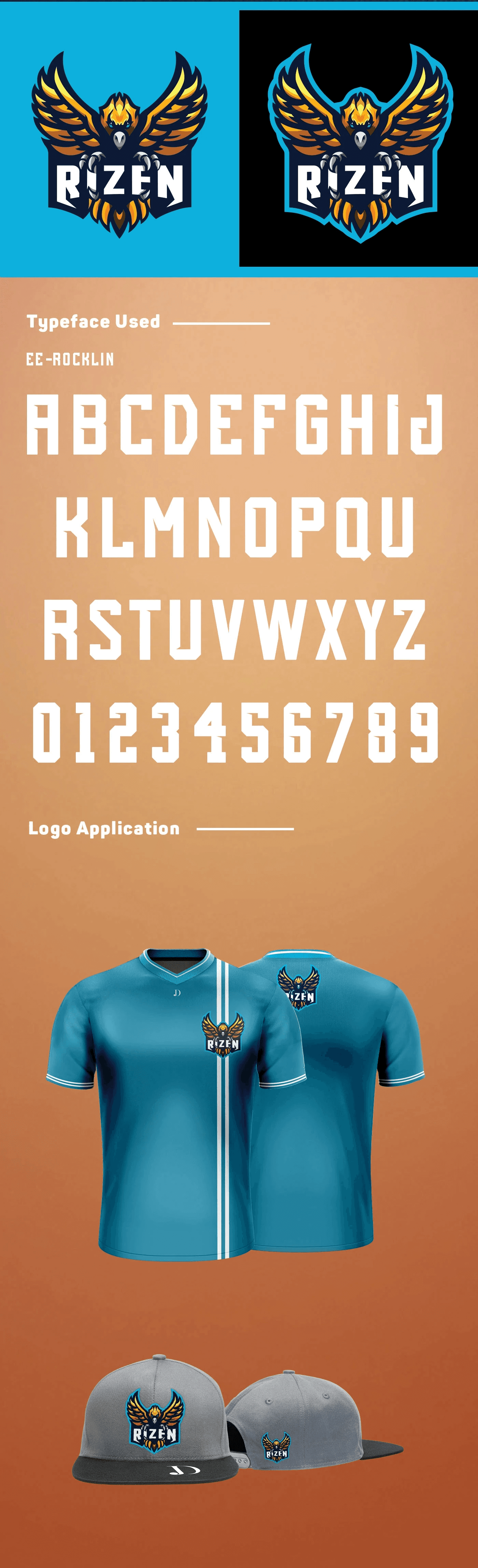 Rizen eSports brand identity and mascot logo