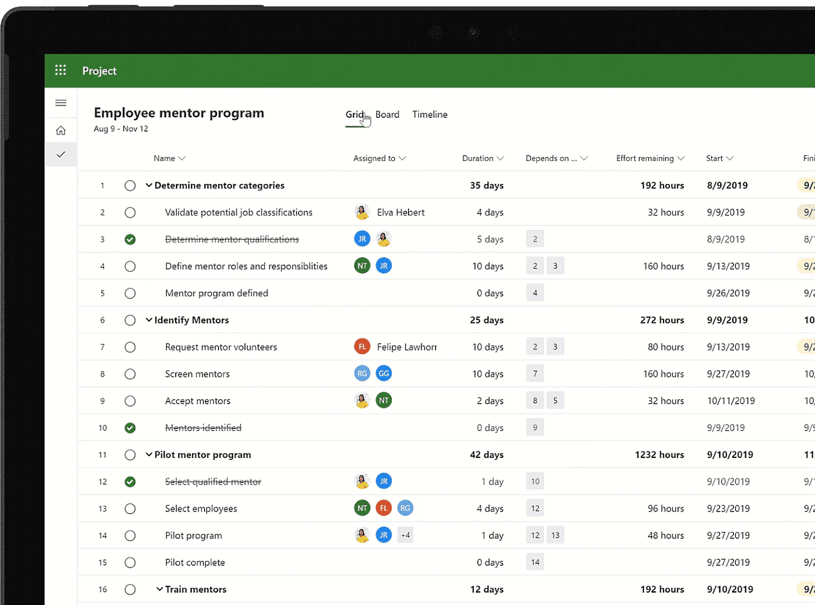 Microsoft project management built to keep track of all your work