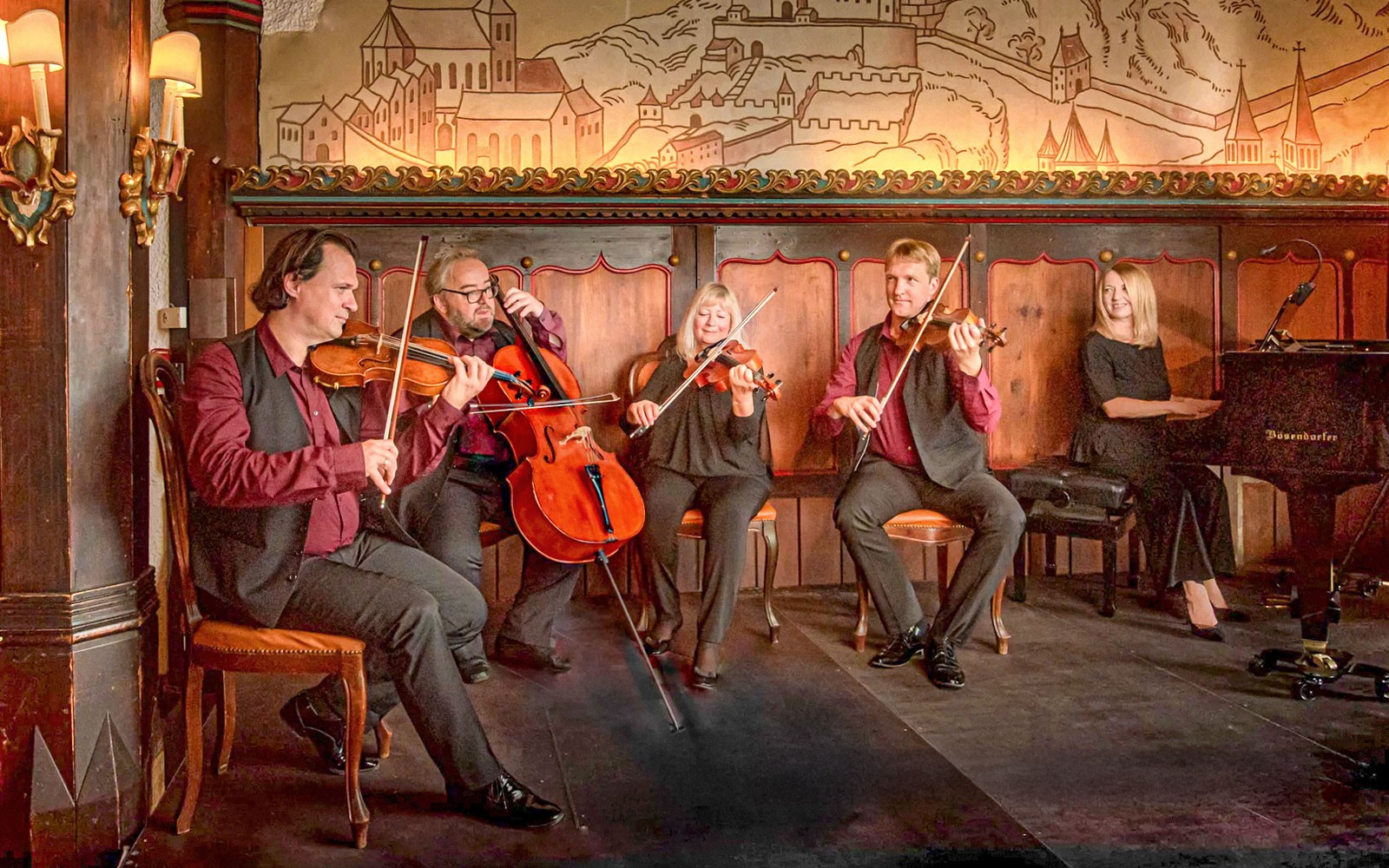 Musicians performing at Fortress Hohensalzburg during Best of Mozart Concert.