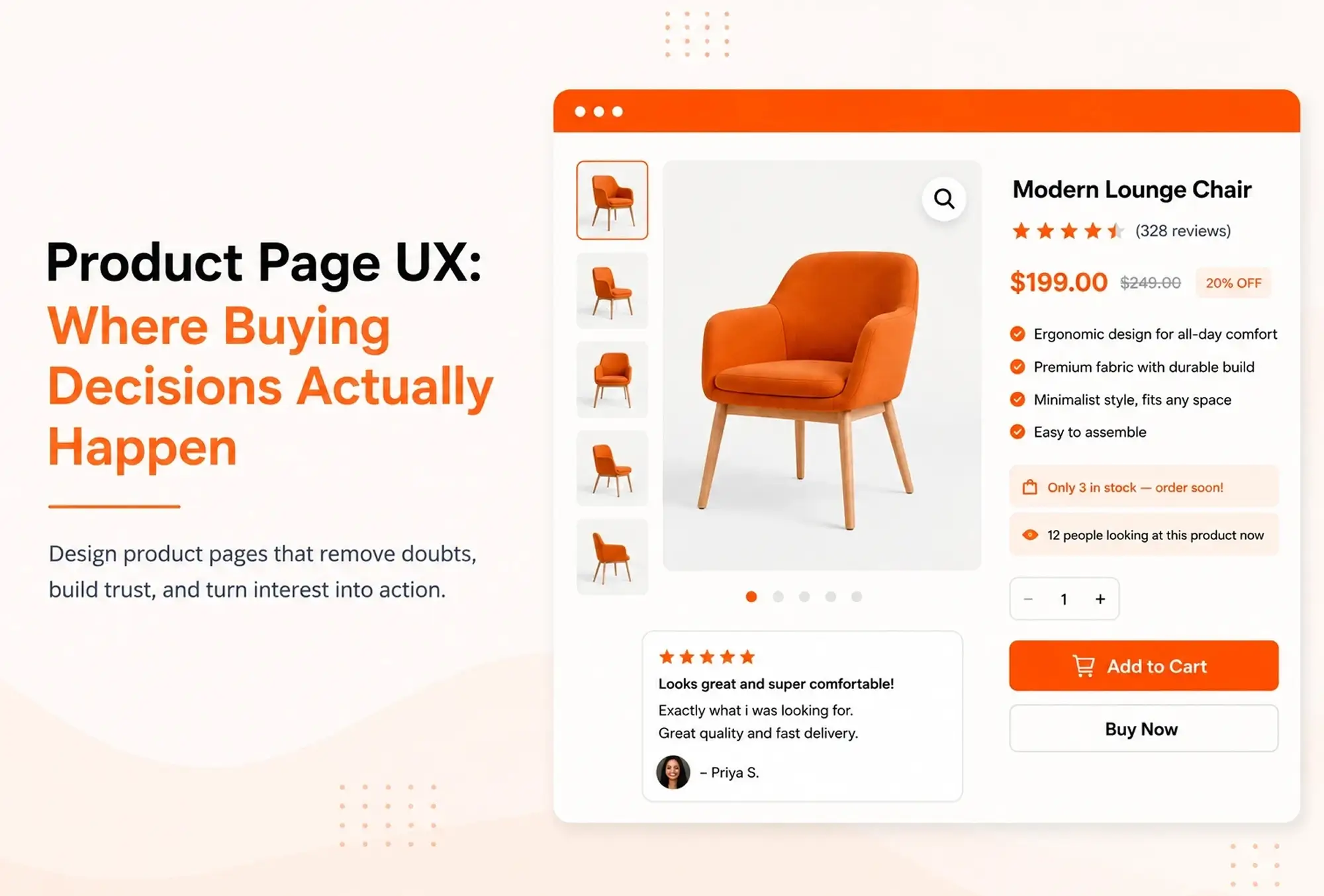 Optimized e-commerce product page UX design