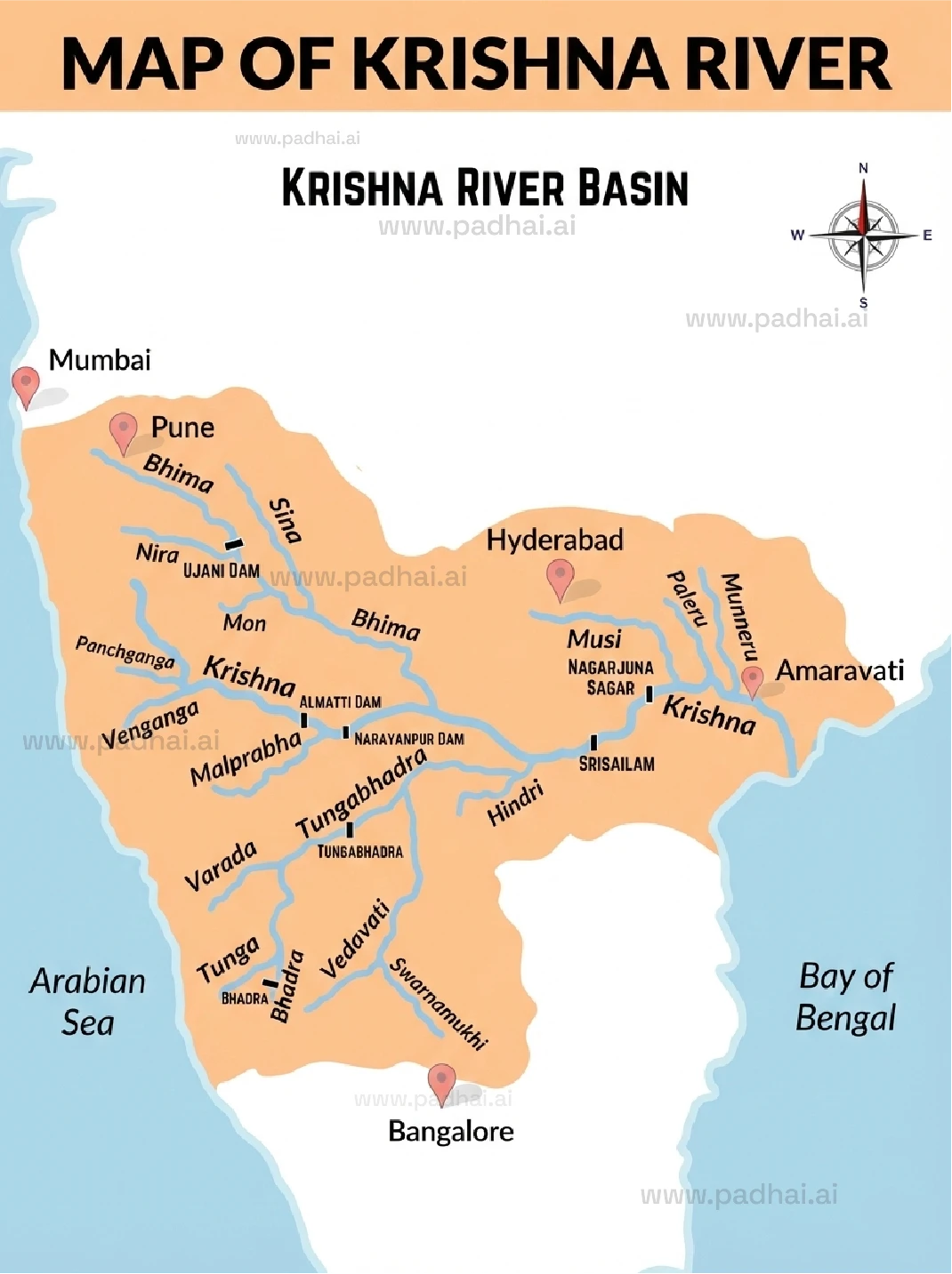 Krishna River Map