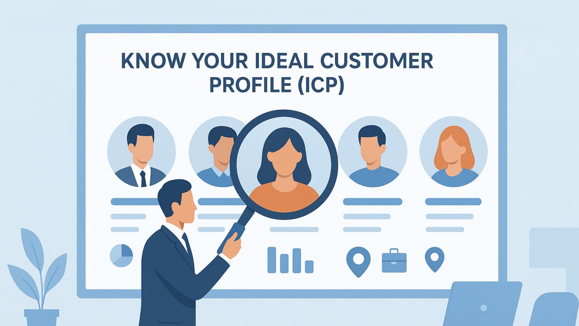 Marketer identifying target audience to build B2B sales pipeline using ideal customer profile insights.
