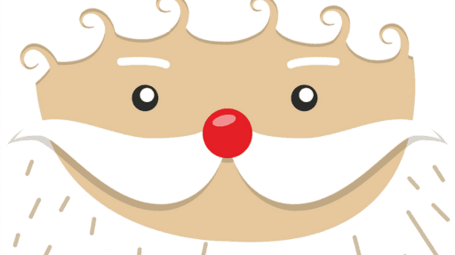 Image of santa with red nose and white beard