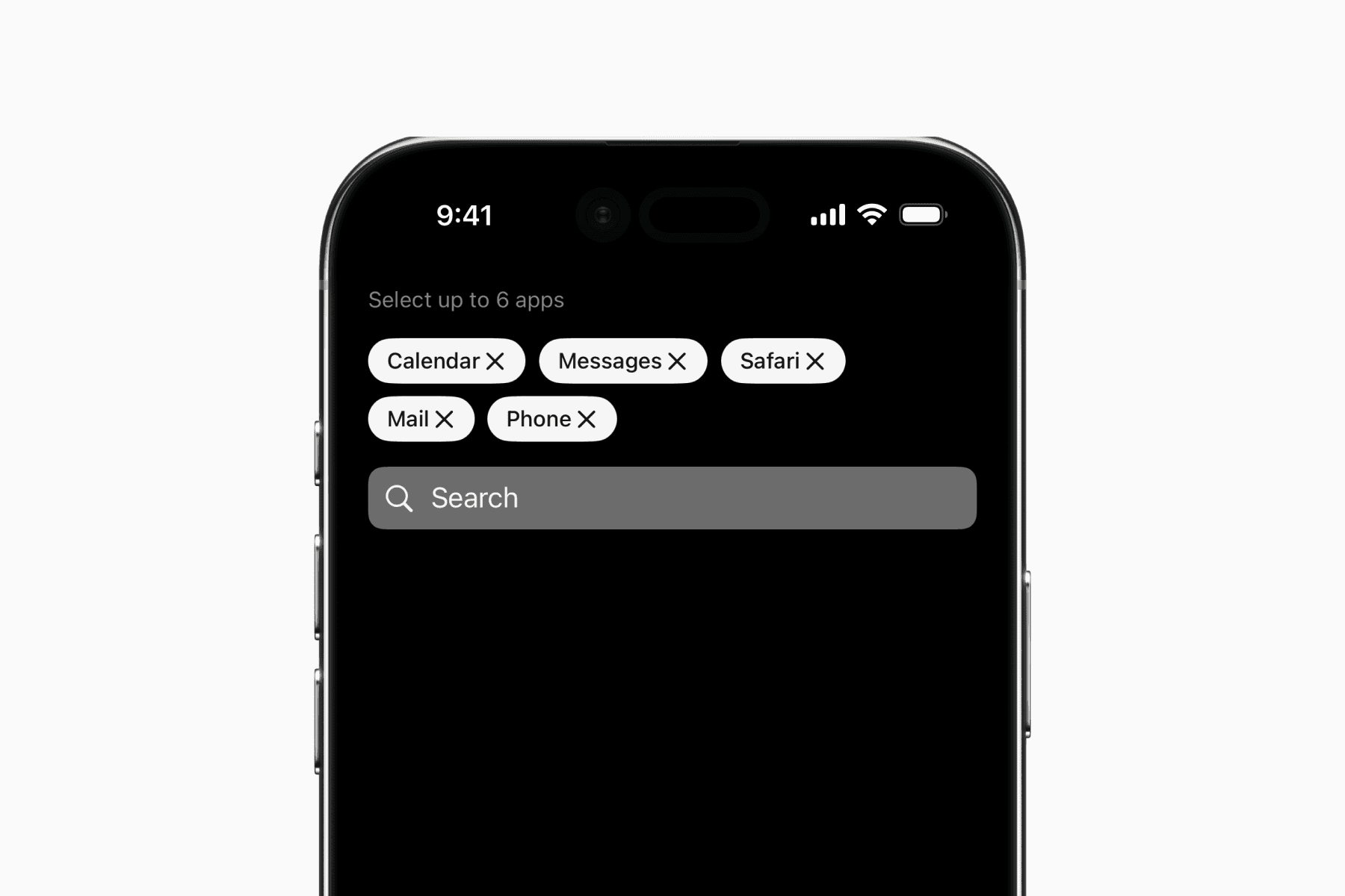 Minimalist Phone app selection screen on iPhone