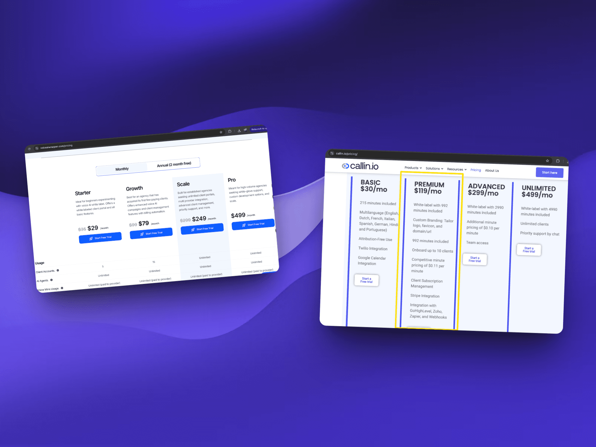 Calling.io alternative with better pricing options for voice AI agencies | VoiceAIWrapper