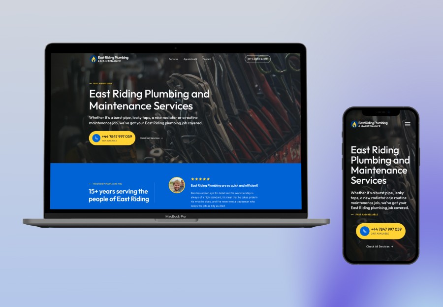 East Riding Plumbing website design by Superlinear a Beverley web design company