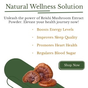 Amazon A+ banner for reishi mushroom powder generated with Sivi AI