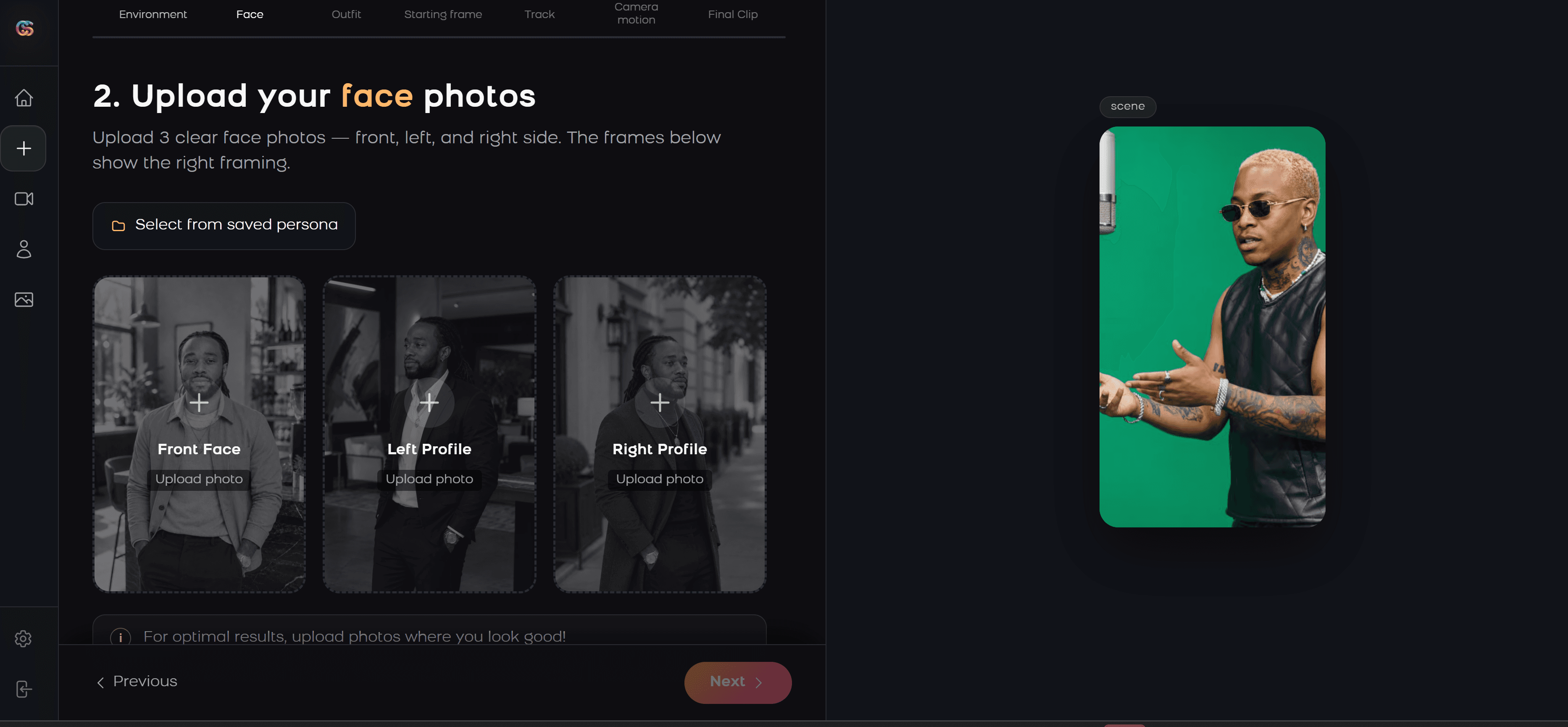clipstars upload face