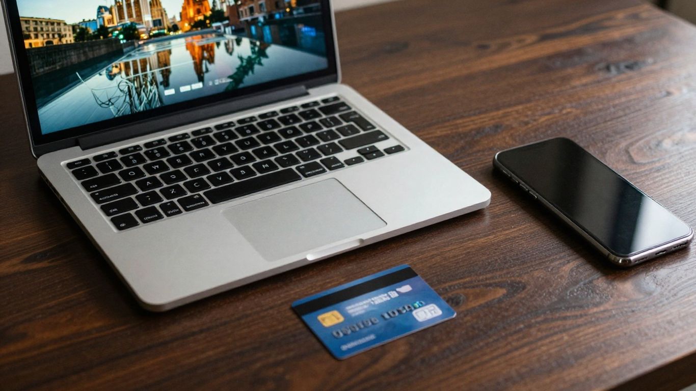 Laptop, card, and streaming screen in Venezuela