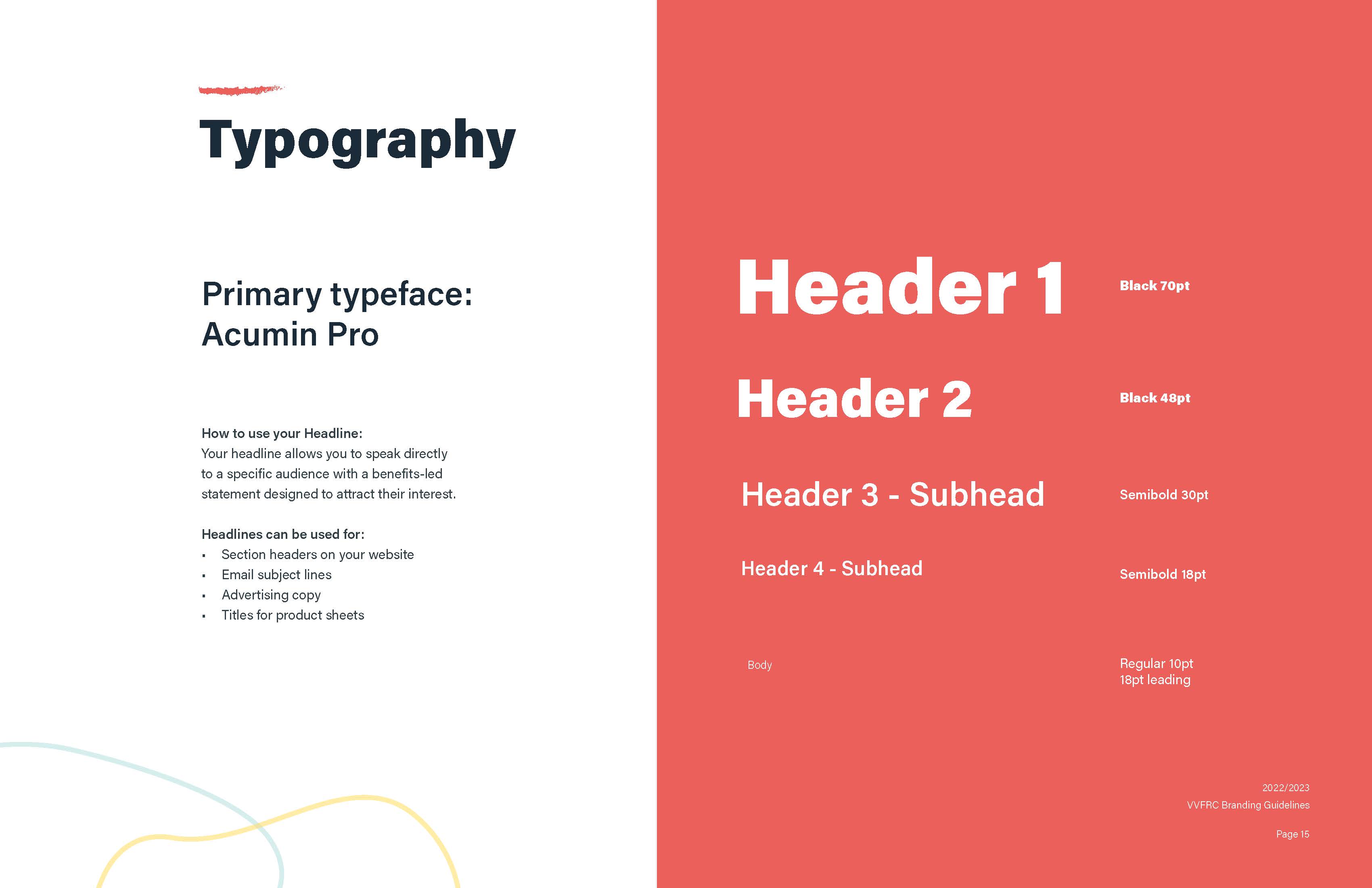VVFRC non-profit brand guidelines and visual identity design by Olivia Ross