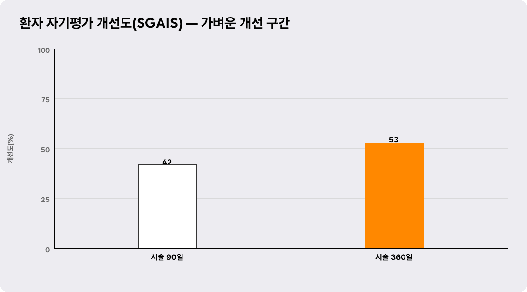 환자 자기평가 개선도(SGAIS) — 가벼운 개선 구간