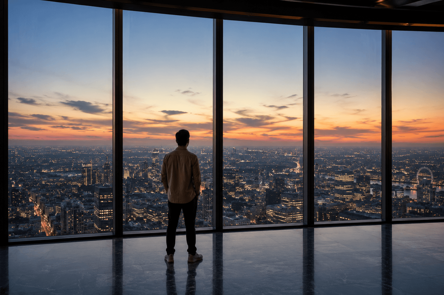 people standing inside city building