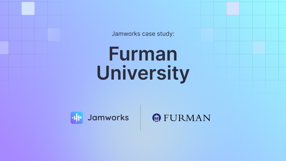 Andy Lecture from Furman University speaking on a Jamworks video call.