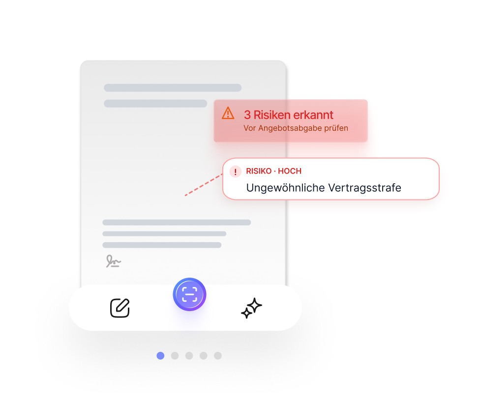 KI analysiert Vergabeunterlagen automatisch für schnelle und vollständige Ausschreibungsanalyse im Bauwesen