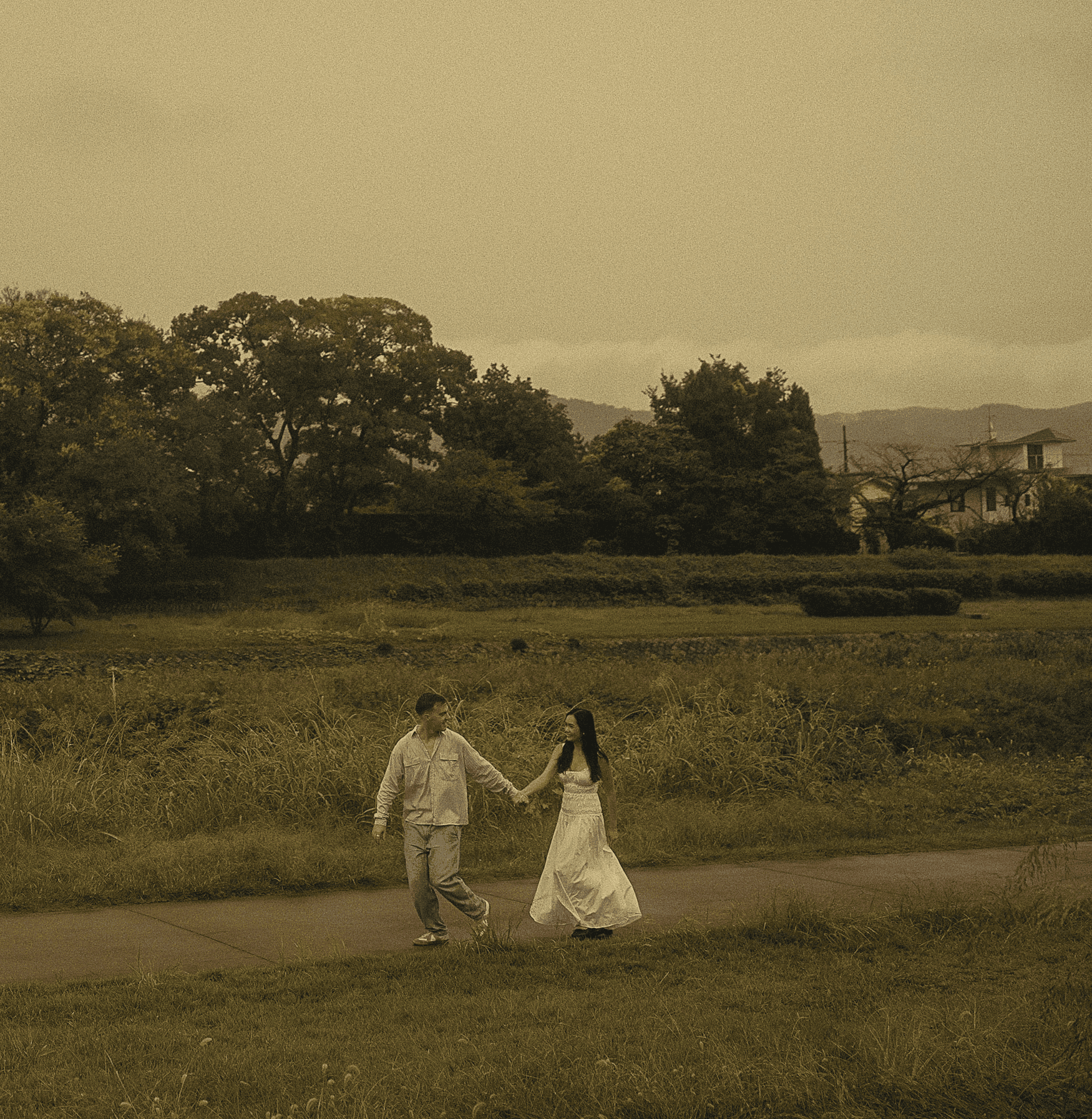 Wedding flowers resting on chair