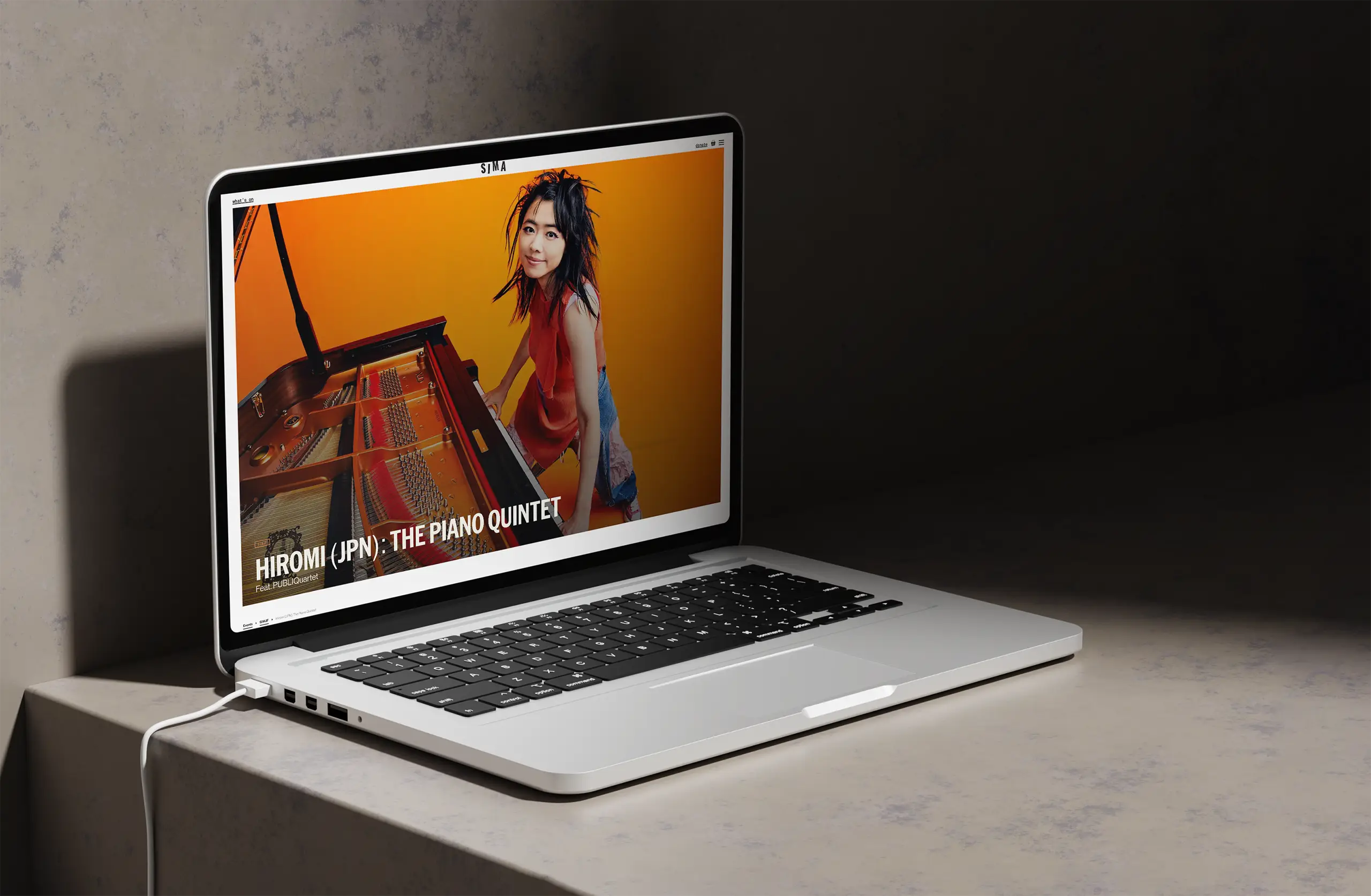 SIMA Wordpress website featuring CMS design and brand typography.