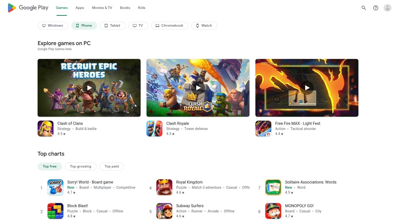 Google Play Store (Android/ChromeOS)