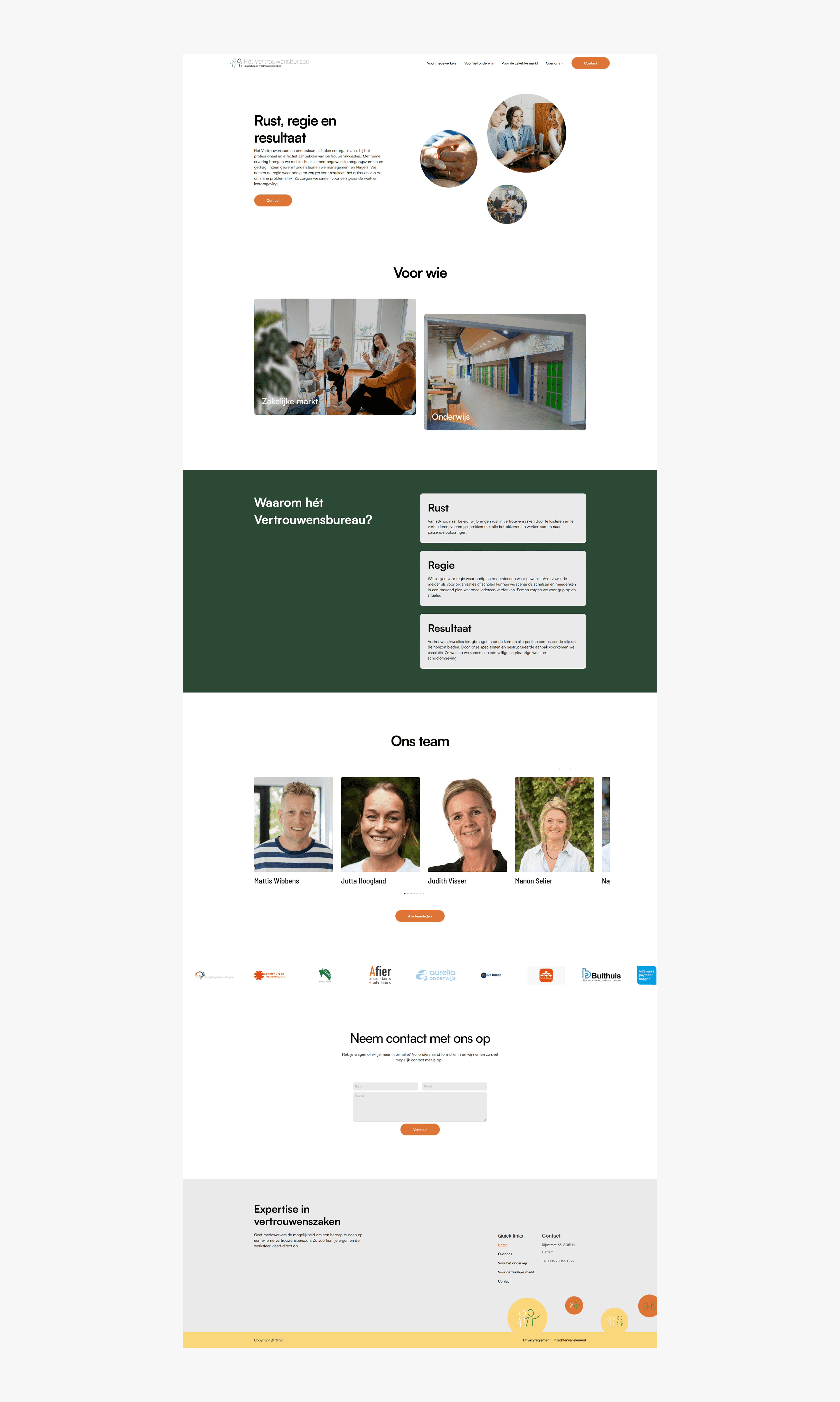 Full page shot of website