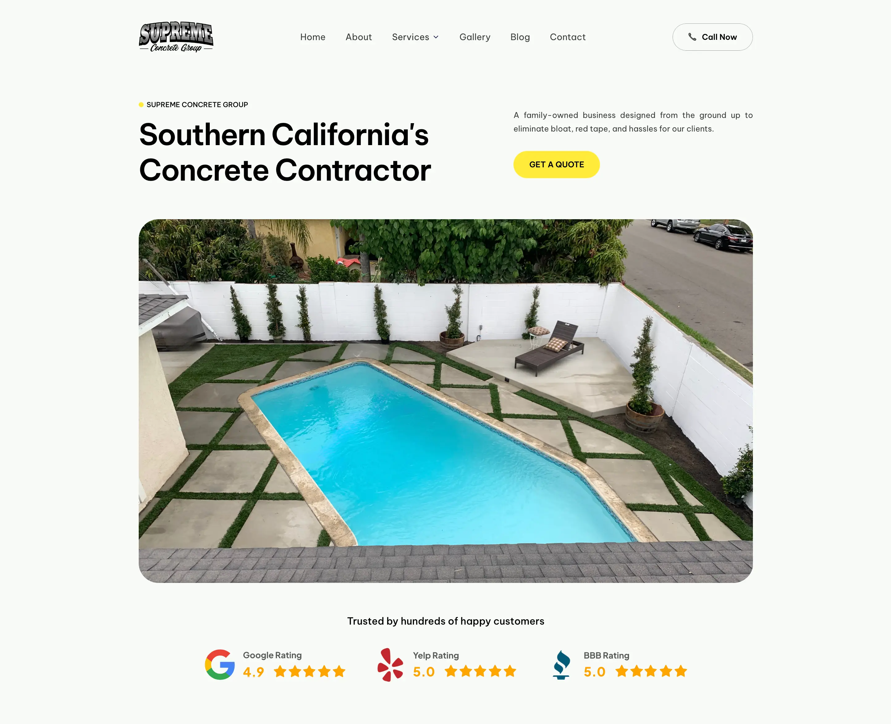 Supreme Concrete Group web design