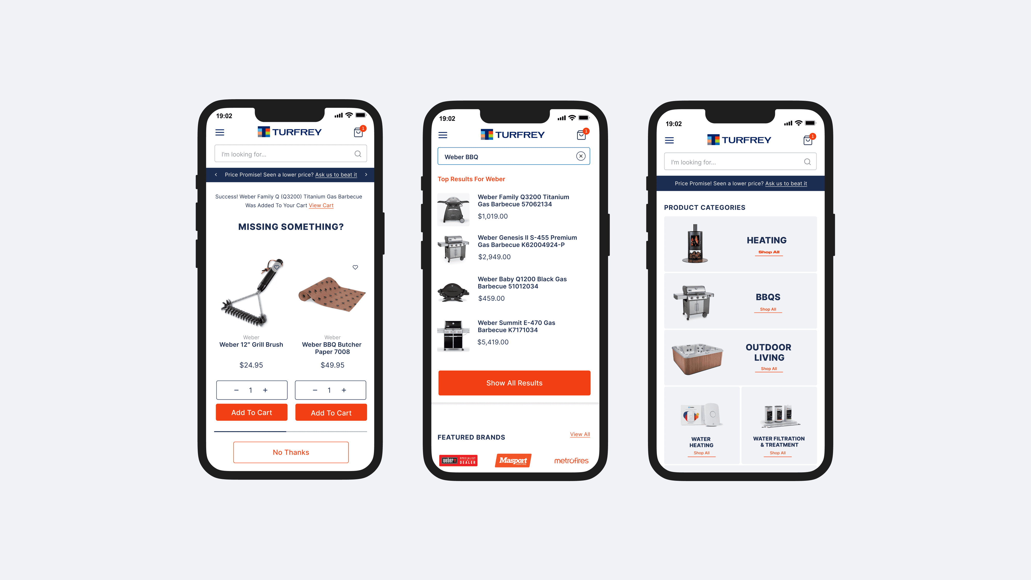 Mobile screens of Turfrey Site
