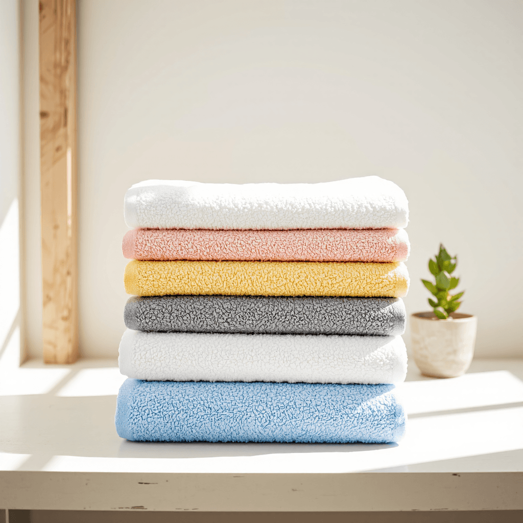 product photography of set of textured washcloths