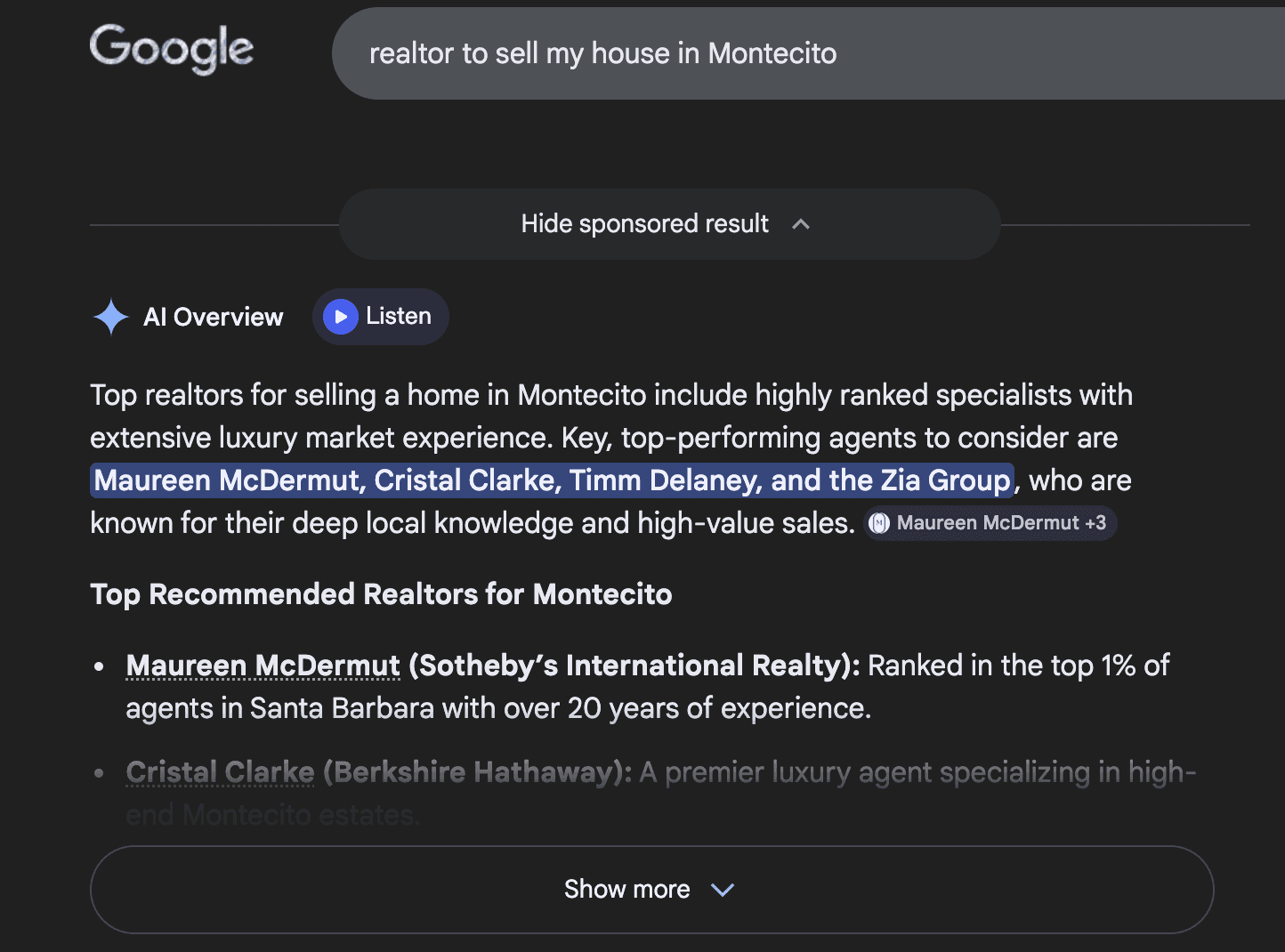 AI overview search santa barbara