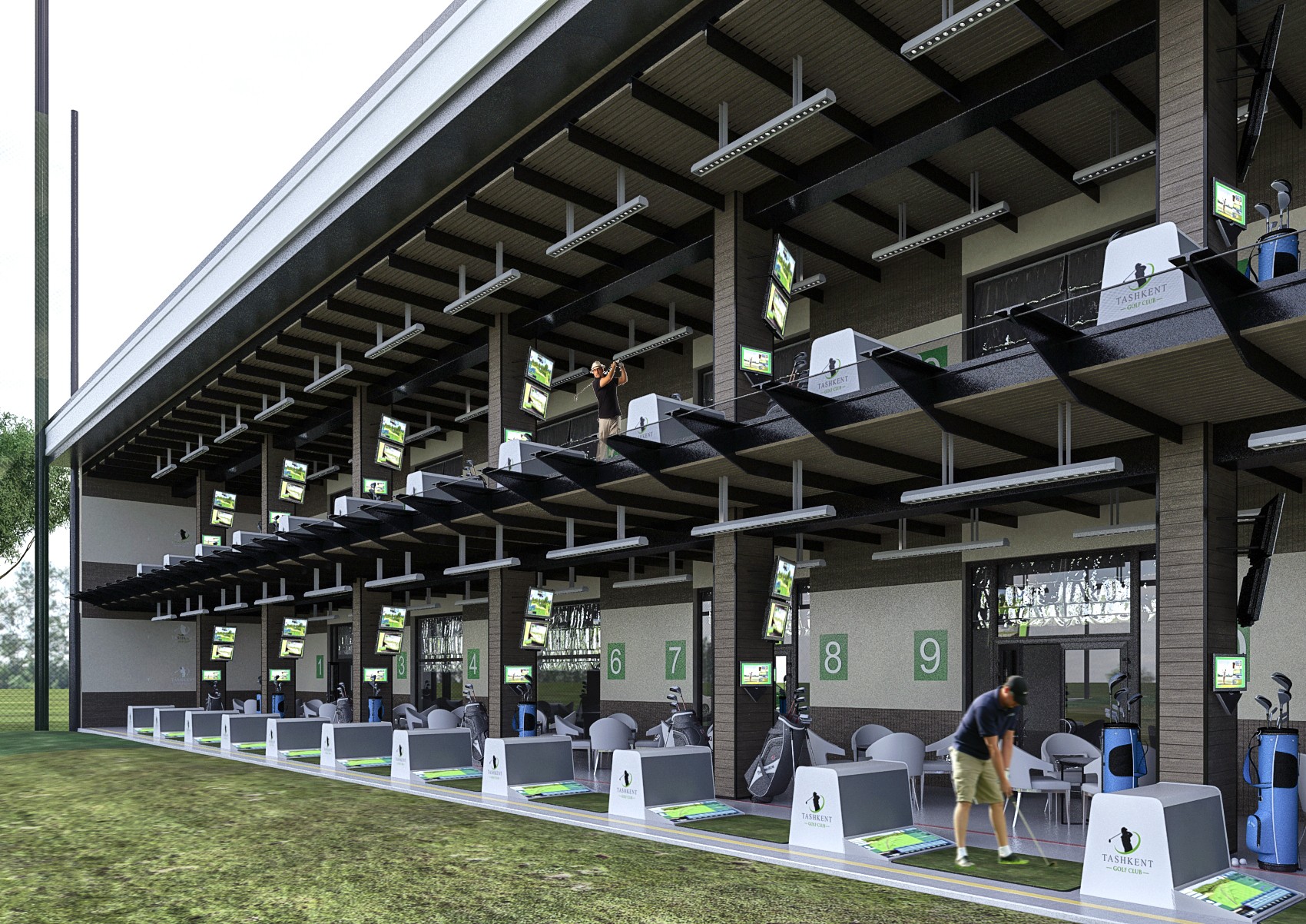 Архитектурный рендер гольф-клуба в Ташкенте Проект гольф-клуба г.Ташкент