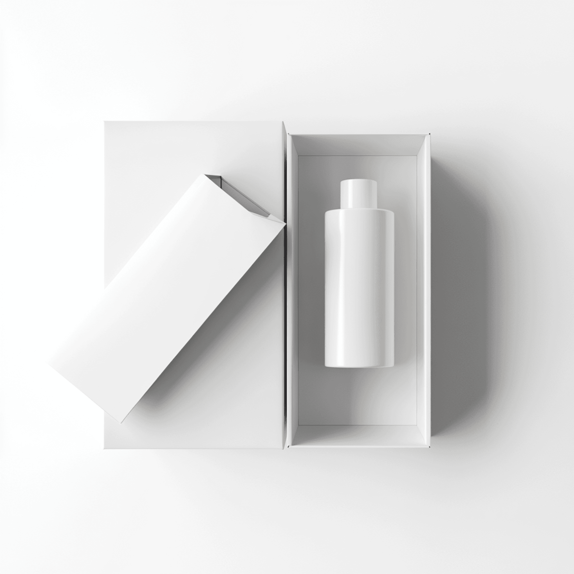 Minimal white packaging box