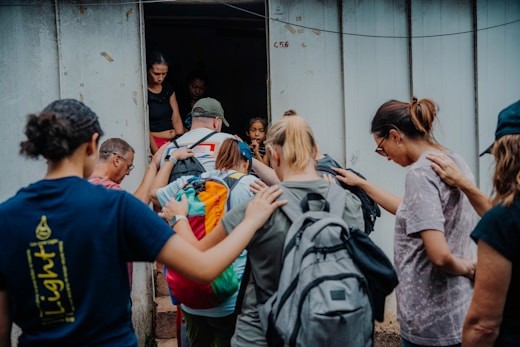 Mission volunteers serving together
